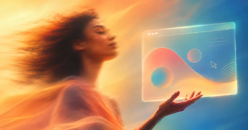 Image artistique illustrant la création de site internet et le design web par The Shine Studio